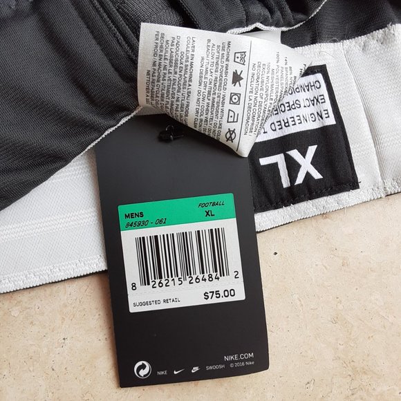 NIKE Men's Team Vapor Pro Football Pants Gray NEW - Picture 6 of 10